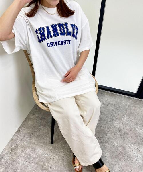 INGNI（イング）の「カレッジロゴプリントTシャツ（Tシャツ/カットソー・レディース・レッド/グリーン/ホワイト×グリーン/ホワイト×ブルー・M）」の8枚目の写真