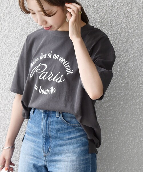SHIPS any（シップス エニィ）の「SHIPS any: エスプリ ロゴ Tシャツ（Tシャツ/カットソー・レディース・グレー/グリーン/ネイビー/ピンク/ワインレッド・ONE SIZE）」の20枚目の写真