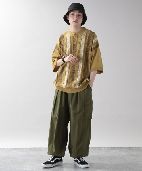 RAGEBLUE(レイジブルー)の「レトロジャガードビッグポロシャツ(ポロシャツ・メンズ・オフホワイト/ブラック/ネイビー/イエロー・MEDIUM/LARGE)」の13枚目の写真