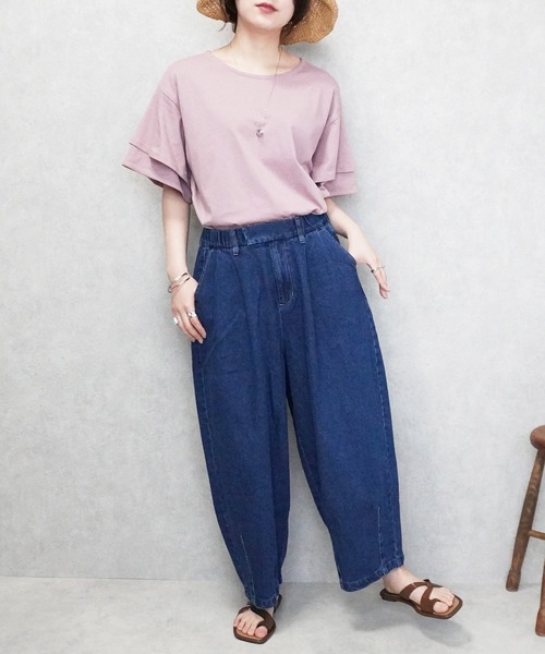 SELECT LEVERY(セレクトリベリー)の「デニムサーカスパンツ 股下58cm(デニムパンツ・レディース・ブルー/ネイビー/ライトブルー/ワンウォッシュ/ストライプ/ブルー系その他・LARGE/MEDIUM/SMALL/X-LARGE)」の17枚目の写真