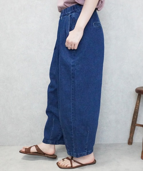 SELECT LEVERY(セレクトリベリー)の「デニムサーカスパンツ 股下58cm(デニムパンツ・レディース・ブルー/ネイビー/ライトブルー/ワンウォッシュ/ストライプ/ブルー系その他・LARGE/MEDIUM/SMALL/X-LARGE)」の18枚目の写真