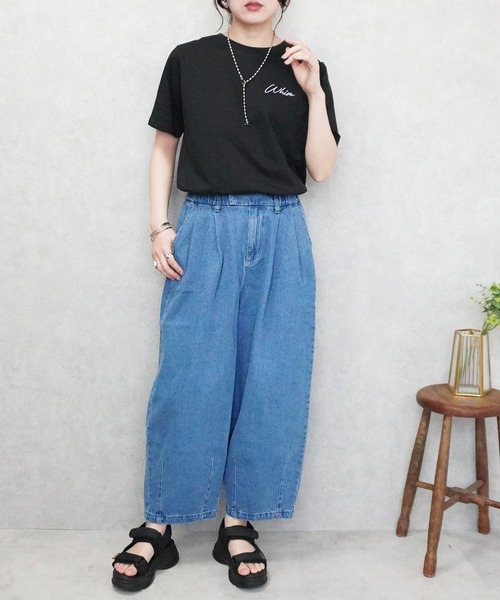 SELECT LEVERY(セレクトリベリー)の「デニムサーカスパンツ 股下58cm(デニムパンツ・レディース・ブルー/ネイビー/ライトブルー/ワンウォッシュ/ストライプ/ブルー系その他・LARGE/MEDIUM/SMALL/X-LARGE)」の20枚目の写真
