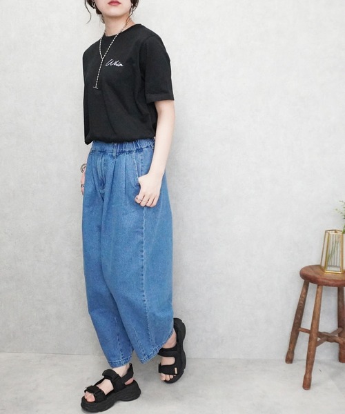 SELECT LEVERY(セレクトリベリー)の「デニムサーカスパンツ 股下58cm(デニムパンツ・レディース・ブルー/ネイビー/ライトブルー/ワンウォッシュ/ストライプ/ブルー系その他・LARGE/MEDIUM/SMALL/X-LARGE)」の22枚目の写真