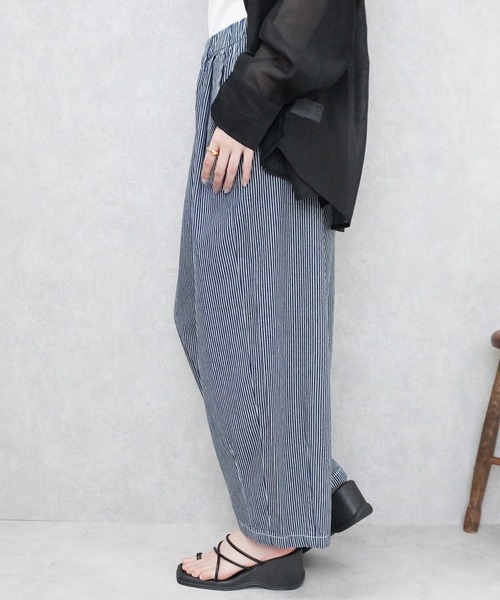 SELECT LEVERY(セレクトリベリー)の「デニムサーカスパンツ 股下58cm(デニムパンツ・レディース・ブルー/ネイビー/ライトブルー/ワンウォッシュ/ストライプ/ブルー系その他・LARGE/MEDIUM/SMALL/X-LARGE)」の14枚目の写真