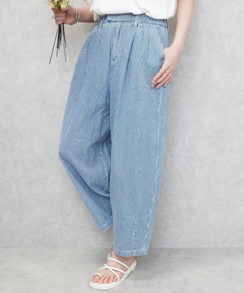 SELECT LEVERY(セレクトリベリー)の「デニムサーカスパンツ 股下58cm(デニムパンツ・レディース・ブルー/ネイビー/ライトブルー/ワンウォッシュ/ストライプ/ブルー系その他・LARGE/MEDIUM/SMALL/X-LARGE)」の12枚目の写真