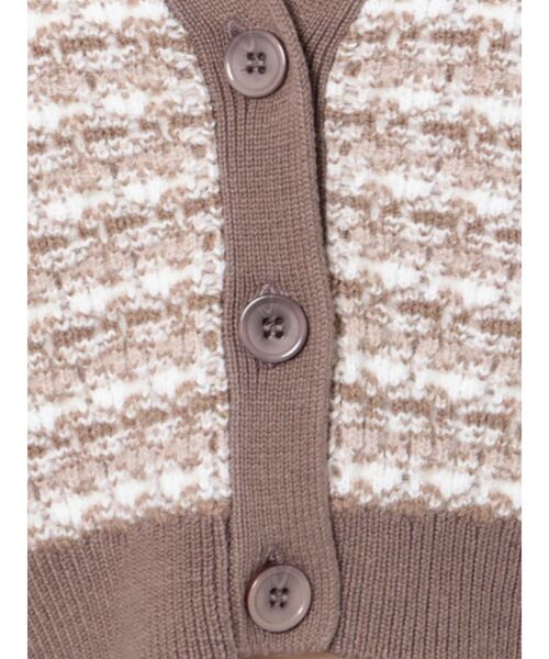 MERCURYDUO（マーキュリーデュオ）の「ニットツイードカーディガン（カーディガン/ボレロ・レディース・ベージュ/ブラック・FREE）」の13枚目の写真