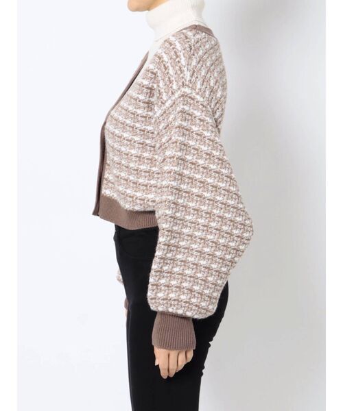 MERCURYDUO（マーキュリーデュオ）の「ニットツイードカーディガン（カーディガン/ボレロ・レディース・ベージュ/ブラック・FREE）」の15枚目の写真