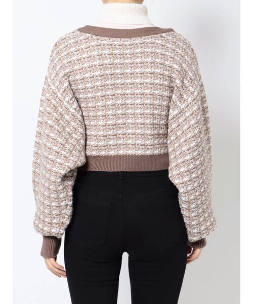 MERCURYDUO（マーキュリーデュオ）の「ニットツイードカーディガン（カーディガン/ボレロ・レディース・ベージュ/ブラック・FREE）」の16枚目の写真