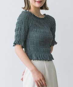 セール】CHECK PUFF SLEEVE TOP（シャツ/ブラウス）｜Ameri
