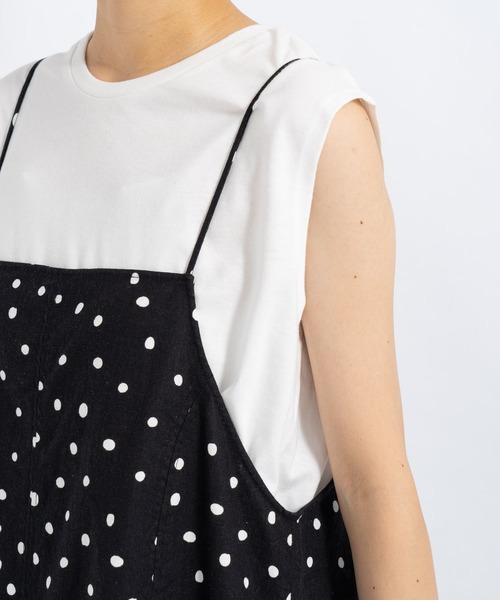 CIAOPANIC TYPY(チャオパニックティピー)の「【タンク付き】綿麻キャミワンピース(ワンピース・レディース・アイボリー/ブラック/ブラック系その他/イエロー・ONE SIZE)」の20枚目の写真