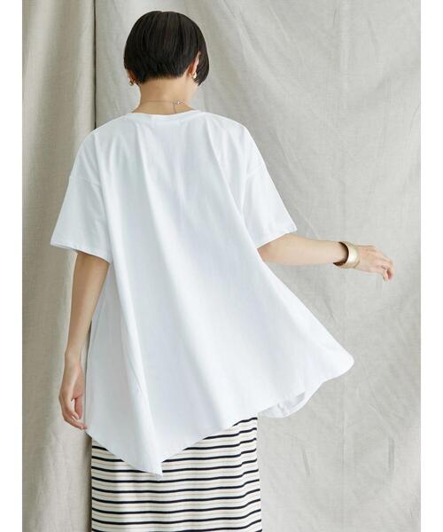 AMERICAN HOLIC（アメリカンホリック）の「イレヘムフレアライン半袖カットプルオーバー（Tシャツ/カットソー・レディース・オフホワイト/オレンジ/ブラック/ブルー・L/M）」の8枚目の写真