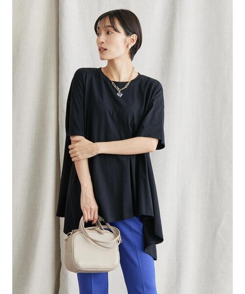 AMERICAN HOLIC（アメリカンホリック）の「イレヘムフレアライン半袖カットプルオーバー（Tシャツ/カットソー・レディース・オフホワイト/オレンジ/ブラック/ブルー・L/M）」の12枚目の写真