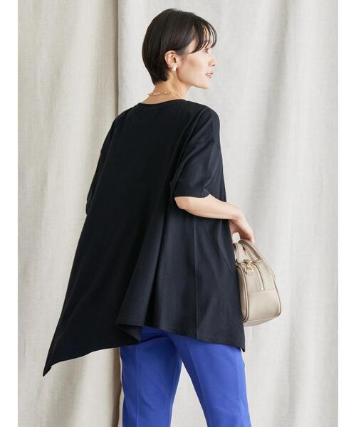 AMERICAN HOLIC（アメリカンホリック）の「イレヘムフレアライン半袖カットプルオーバー（Tシャツ/カットソー・レディース・オフホワイト/オレンジ/ブラック/ブルー・L/M）」の14枚目の写真