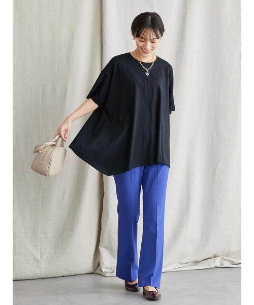 AMERICAN HOLIC（アメリカンホリック）の「イレヘムフレアライン半袖カットプルオーバー（Tシャツ/カットソー・レディース・オフホワイト/オレンジ/ブラック/ブルー・L/M）」の16枚目の写真