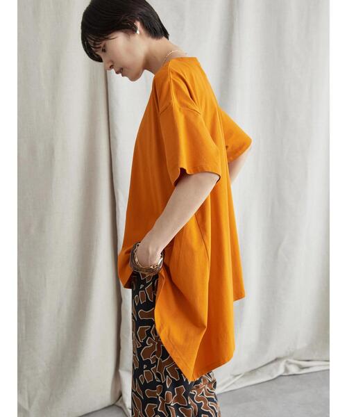 AMERICAN HOLIC（アメリカンホリック）の「イレヘムフレアライン半袖カットプルオーバー（Tシャツ/カットソー・レディース・オフホワイト/オレンジ/ブラック/ブルー・L/M）」の21枚目の写真