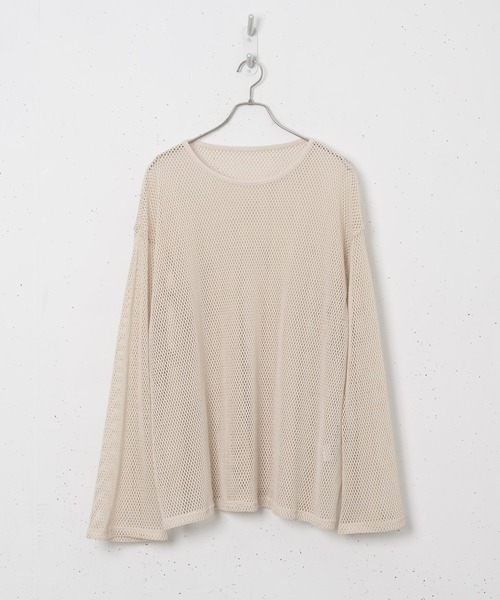 Tシャツ・カットソー YOUHEE YOUHEE MESH LONG SLEEVE 5BNY620 Utusiyo(ウツシヨ)の「mesh long sleeve 澆薄(Tシャツ