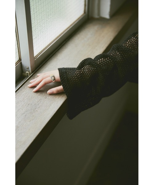 Utusiyo（ウツシヨ）の「mesh long sleeve  澆薄（Tシャツ/カットソー・メンズ・ホワイト/ブラック・FREE）」の14枚目の写真