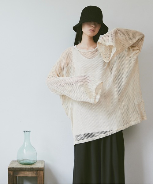 Utusiyo（ウツシヨ）の「mesh long sleeve 澆薄（Tシャツ