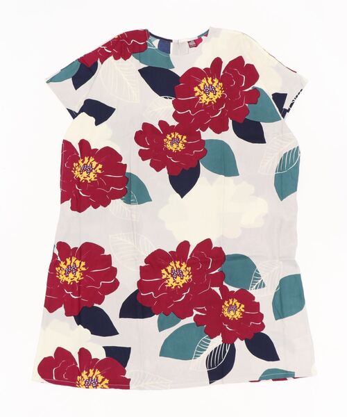 カヤ（カヤ）の「【カヤ】ジャポネズリ 銘仙牡丹ワンピース（ワンピース・レディース・ライトグレー/ネイビー/スミクロ・FREE）」の18枚目の写真