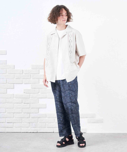 NIDO（ニド）の「刺繍キューバシャツ（シャツ/ブラウス・メンズ・ベージュ/カーキ・MEDIUM/LARGE）」の12枚目の写真