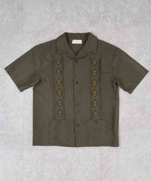 NIDO（ニド）の「刺繍キューバシャツ（シャツ/ブラウス・メンズ・ベージュ/カーキ・MEDIUM/LARGE）」の15枚目の写真