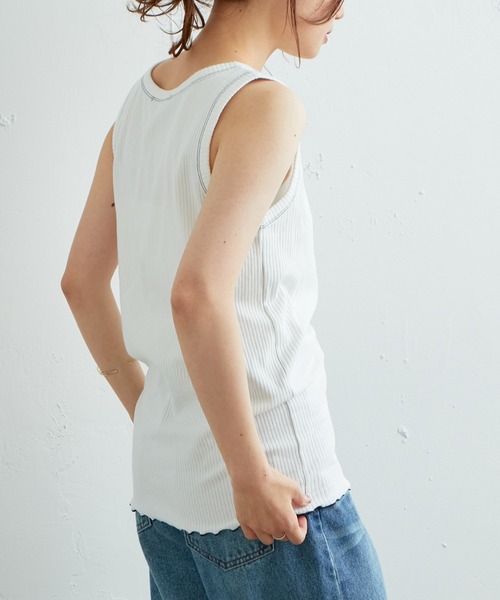 PUAL CE CIN(ピュアルセシン)の「テレコタンクトップ(タンクトップ・レディース・ブラック/ベージュ/オフホワイト・FREE)」の21枚目の写真