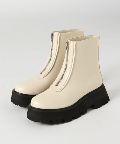 JEANASIS（ジーナシス）の「センターZIPビガーブーツ/125651（ブーツ・レディース・アイボリー/ブラック・MEDIUM/LARGE）」の13枚目の写真