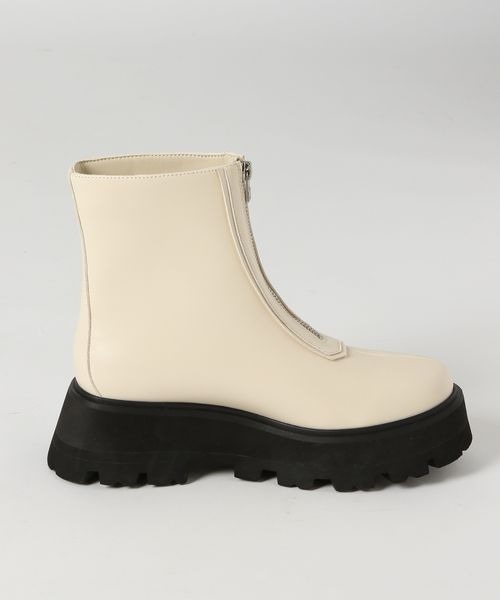 JEANASIS（ジーナシス）の「センターZIPビガーブーツ/125651（ブーツ・レディース・アイボリー/ブラック・MEDIUM/LARGE）」の10枚目の写真