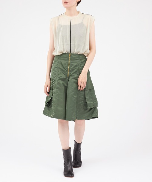 CLANE LINE SHEER N/S TOPS  GREEN