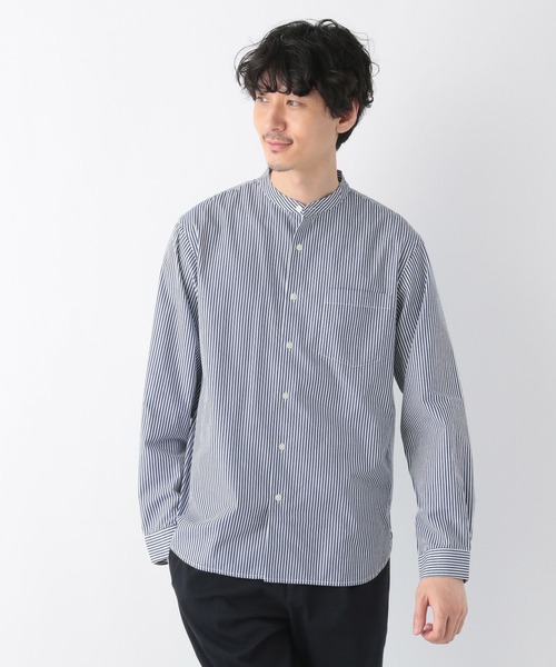 GLOBAL WORK（グローバルワーク）の「ブロード／バンドシャツ/295609（シャツ/ブラウス・メンズ・グリーン系その他/ブルー系その他/ホワイト系その他5/ネイビー系8・SMALL/MEDIUM/LARGE/X-LARGE）」の4枚目の写真