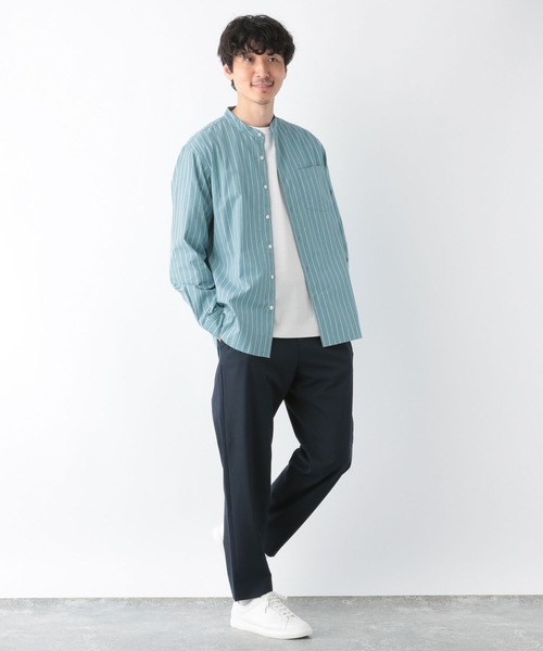 GLOBAL WORK（グローバルワーク）の「ブロード／バンドシャツ/295609（シャツ/ブラウス・メンズ・グリーン系その他/ブルー系その他/ホワイト系その他5/ネイビー系8・SMALL/MEDIUM/LARGE/X-LARGE）」の14枚目の写真