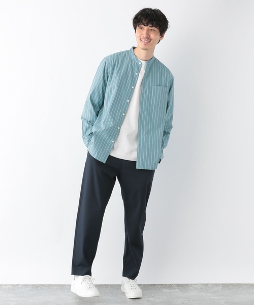 GLOBAL WORK（グローバルワーク）の「ブロード／バンドシャツ/295609（シャツ/ブラウス・メンズ・グリーン系その他/ブルー系その他/ホワイト系その他5/ネイビー系8・SMALL/MEDIUM/LARGE/X-LARGE）」の8枚目の写真