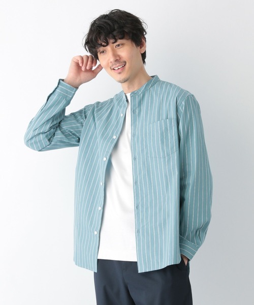 GLOBAL WORK（グローバルワーク）の「ブロード／バンドシャツ/295609（シャツ/ブラウス・メンズ・グリーン系その他/ブルー系その他/ホワイト系その他5/ネイビー系8・SMALL/MEDIUM/LARGE/X-LARGE）」の11枚目の写真