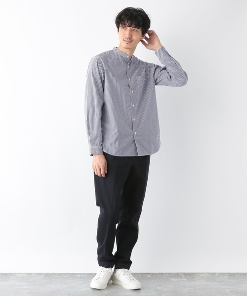 GLOBAL WORK（グローバルワーク）の「ブロード／バンドシャツ/295609（シャツ/ブラウス・メンズ・グリーン系その他/ブルー系その他/ホワイト系その他5/ネイビー系8・SMALL/MEDIUM/LARGE/X-LARGE）」の21枚目の写真