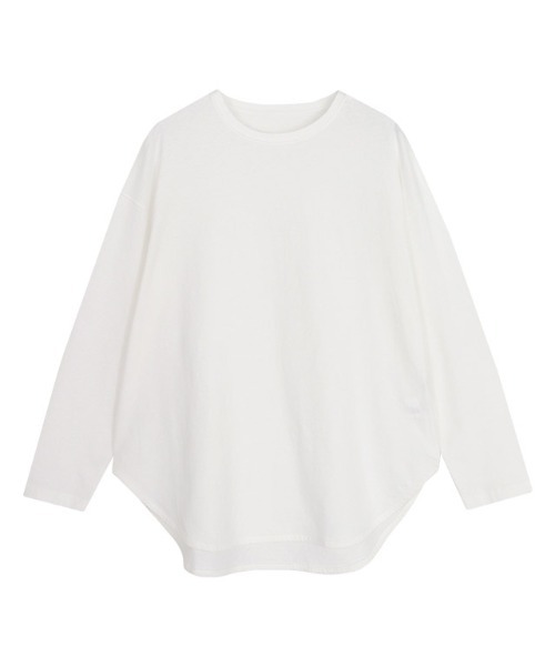 Pierrot（ピエロ）の「綿100% ロングスリーブTシャツ（Tシャツ/カットソー・レディース・ブラック/オフホワイト/ライトベージュ/チャコール・M/L）」の6枚目の写真