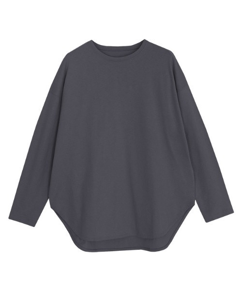 Pierrot（ピエロ）の「綿100% ロングスリーブTシャツ（Tシャツ/カットソー・レディース・ブラック/オフホワイト/ライトベージュ/チャコール・M/L）」の5枚目の写真