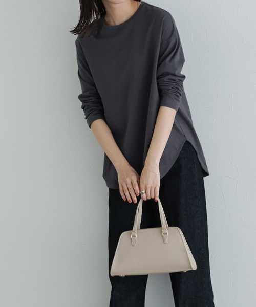 Pierrot（ピエロ）の「綿100% ロングスリーブTシャツ（Tシャツ/カットソー・レディース・ブラック/オフホワイト/ライトベージュ/チャコール・M/L）」の16枚目の写真