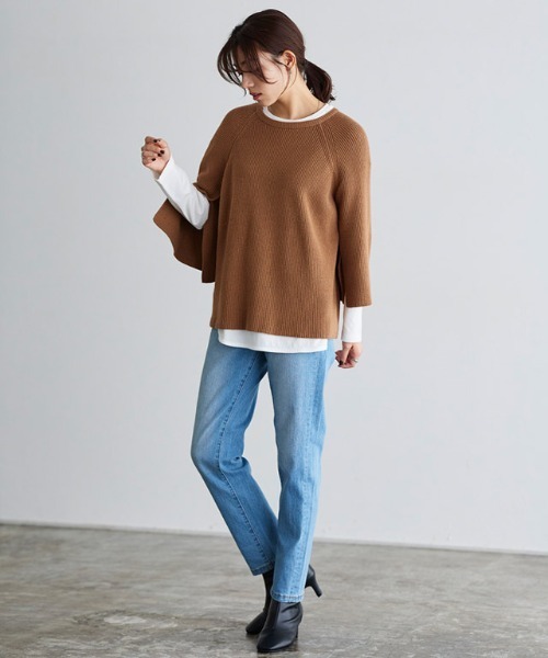 Pierrot（ピエロ）の「綿100% ロングスリーブTシャツ（Tシャツ/カットソー・レディース・ブラック/オフホワイト/ライトベージュ/チャコール・M/L）」の19枚目の写真