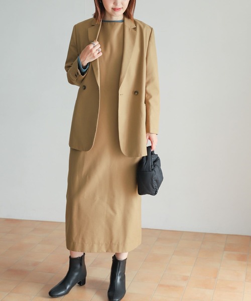 URBAN RESEARCH DOORS(アーバンリサーチドアーズ)の「『セットアップ対応』 ストレートジャンパースカート(ワンピース・レディース・ベージュ/ブラック・MEDIUM)」の11枚目の写真