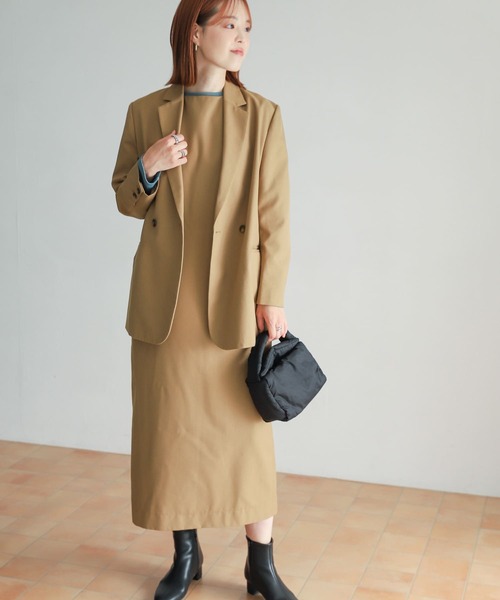URBAN RESEARCH DOORS(アーバンリサーチドアーズ)の「『セットアップ対応』 ストレートジャンパースカート(ワンピース・レディース・ベージュ/ブラック・MEDIUM)」の12枚目の写真