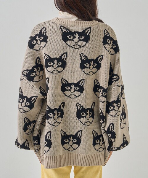 PUBLUX（パブリュクス）の「PUBLUX/パブリュクス ネコ柄ジャガード