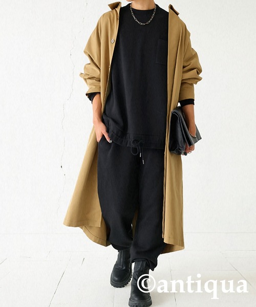 antiqua(アンティカ)の「綿100%ガーゼ素材裏毛バルーンパンツ(その他パンツ・レディース・ブラック/カーキ/杢グレー・M/L/L/XL)」の5枚目の写真
