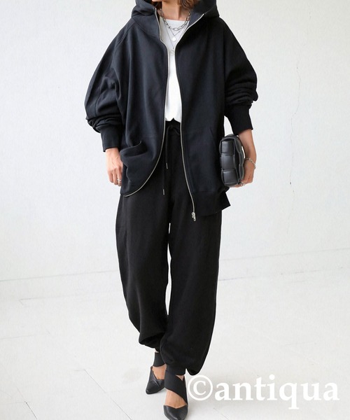 antiqua(アンティカ)の「綿100%ガーゼ素材裏毛バルーンパンツ(その他パンツ・レディース・ブラック/カーキ/杢グレー・M/L/L/XL)」の7枚目の写真
