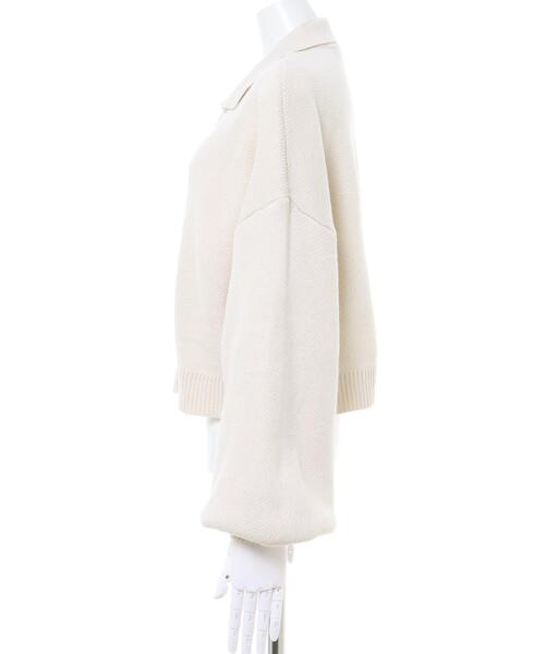 INGNI(イング)の「フロントZIP襟付ニットカーディガン(カーディガン/ボレロ・レディース・アイボリー/ブラック/グリーン/オレンジ・M)」の6枚目の写真