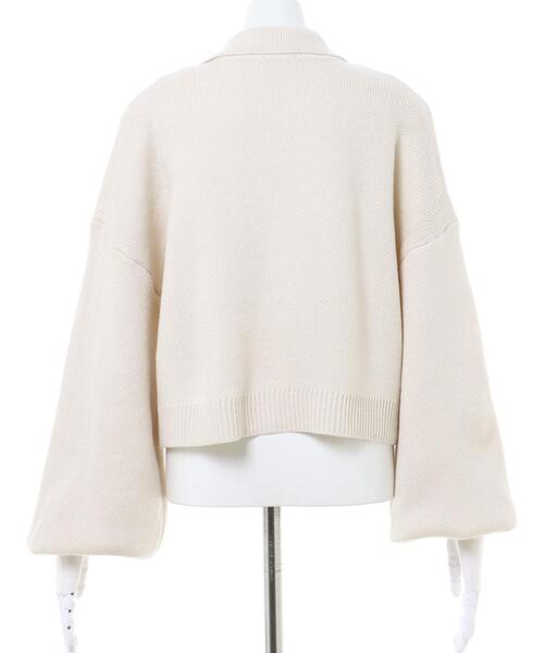 INGNI(イング)の「フロントZIP襟付ニットカーディガン(カーディガン/ボレロ・レディース・アイボリー/ブラック/グリーン/オレンジ・M)」の5枚目の写真