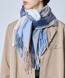 MAISON BREEZE | 【MAISON BREEZE】フリンジカラフルビッグブロックチェック柄マフラー SCCH209(マフラー)