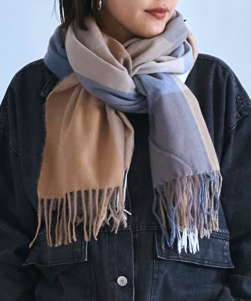 MAISON BREEZE（メゾンブリーズ）の「【MAISON BREEZE】フリンジカラフルビッグブロックチェック柄マフラー SCCH209（マフラー・レディース・その他4/その他7/その他6/その他1/その他2/その他3/その他5・FREE）」の6枚目の写真