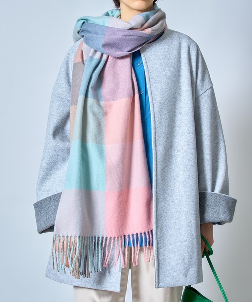 MAISON BREEZE（メゾンブリーズ）の「【MAISON BREEZE】フリンジカラフルビッグブロックチェック柄マフラー SCCH209（マフラー・レディース・その他4/その他7/その他6/その他1/その他2/その他3/その他5・FREE）」の19枚目の写真