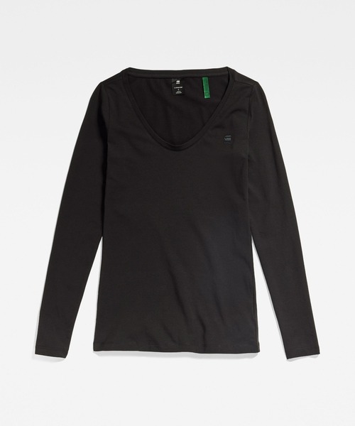 G-STAR(ジースター)の「BASE TOP/ロゴ/ロンT(Tシャツ/カットソー・レディース・ダークブラック・MEDIUM/X-SMALL/LARGE/SMALL)」の5枚目の写真