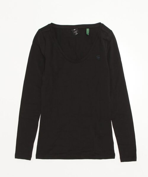 G-STAR(ジースター)の「BASE TOP/ロゴ/ロンT(Tシャツ/カットソー・レディース・ダークブラック・MEDIUM/X-SMALL/LARGE/SMALL)」の7枚目の写真